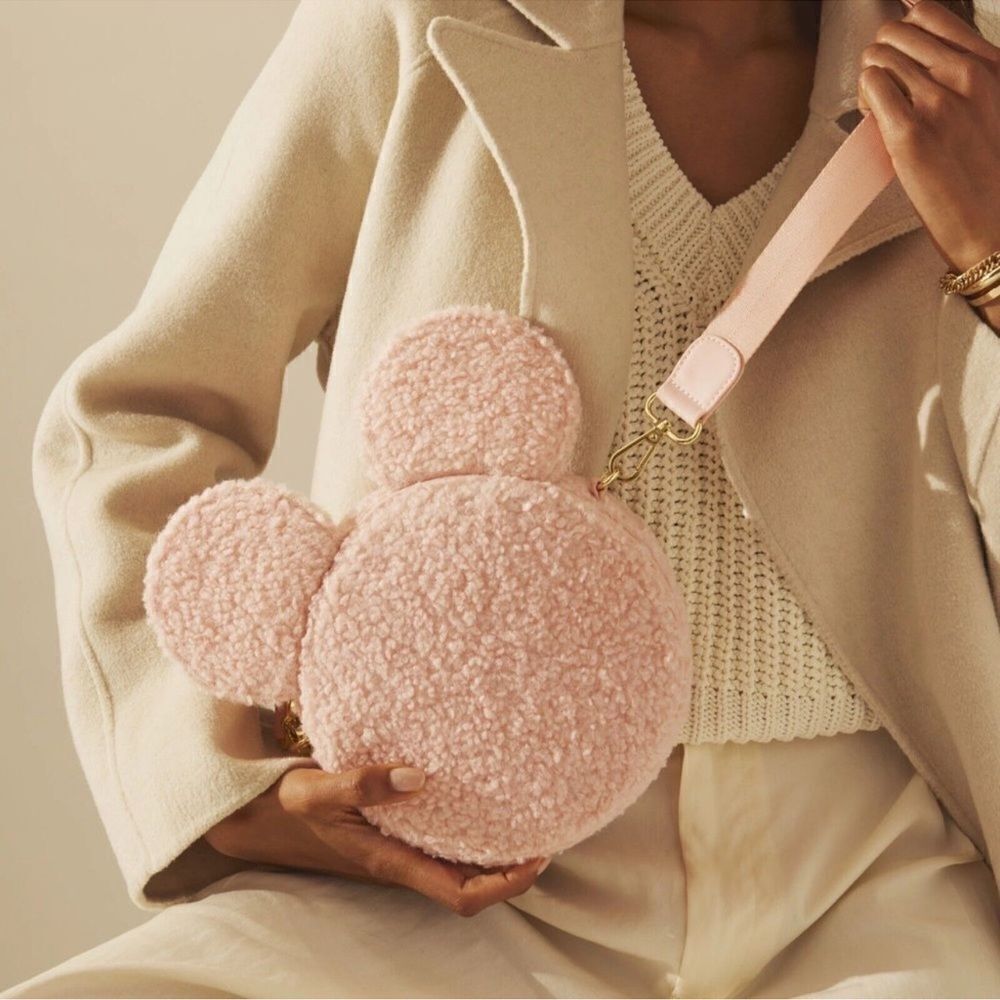 NWT Stoney Clover Lane Mickey Mouse Pink Crossbody Bag Sherpa Disney Retired